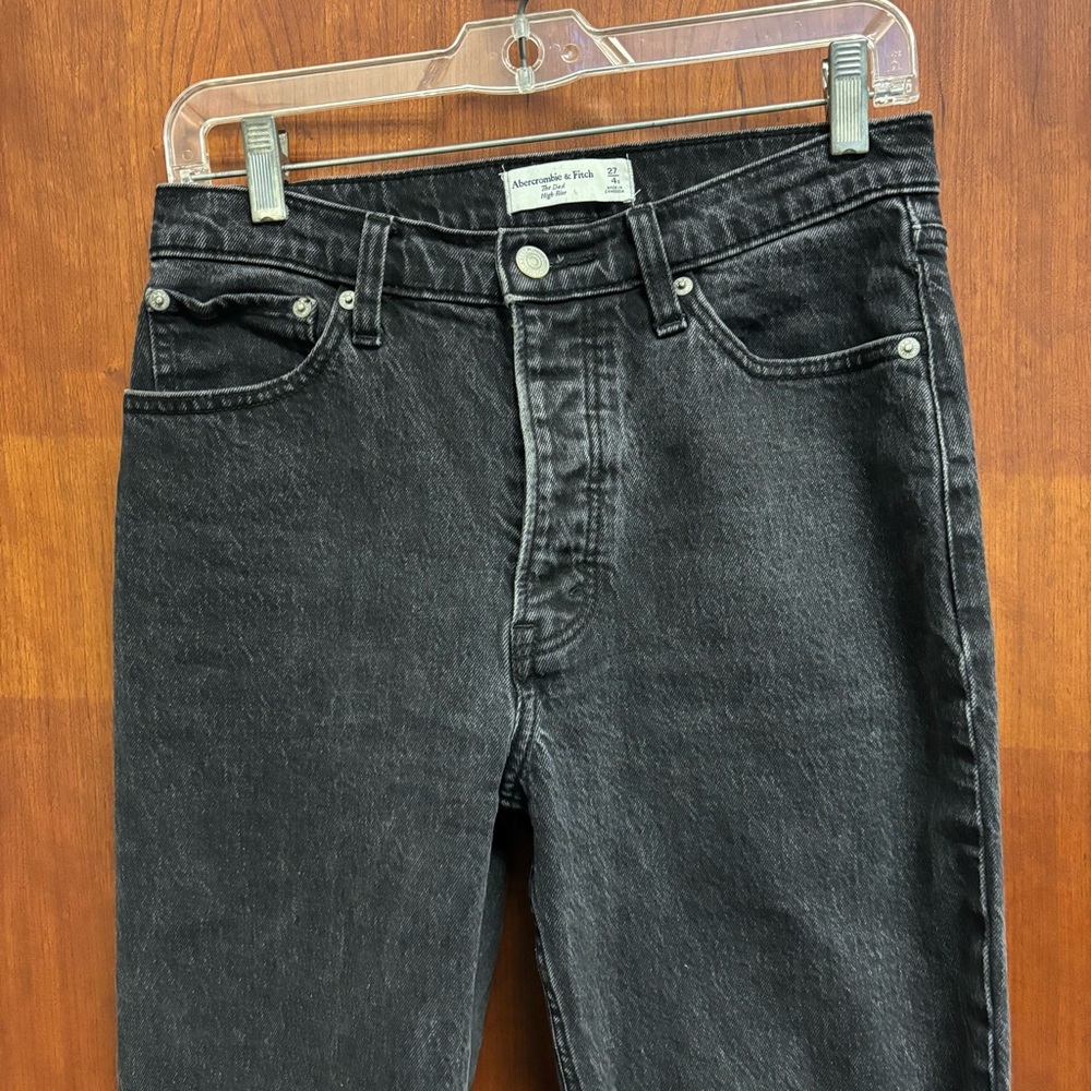 Abercrombie & Fitch The Dad High Rise Jeans Black size 4 / 27 - Picture 5 of 11